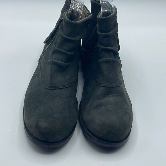 Caterpillar Women's Ankle Booties Double Zip Boots Ruched Leather Black Size 7 - Picture 7 of 16